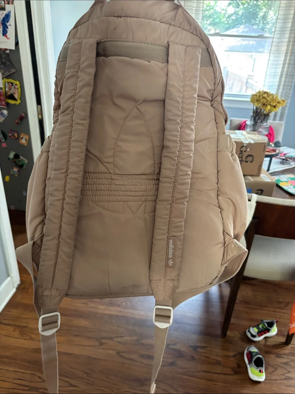 adidas Women's Beige Puffer Mini Backpack
